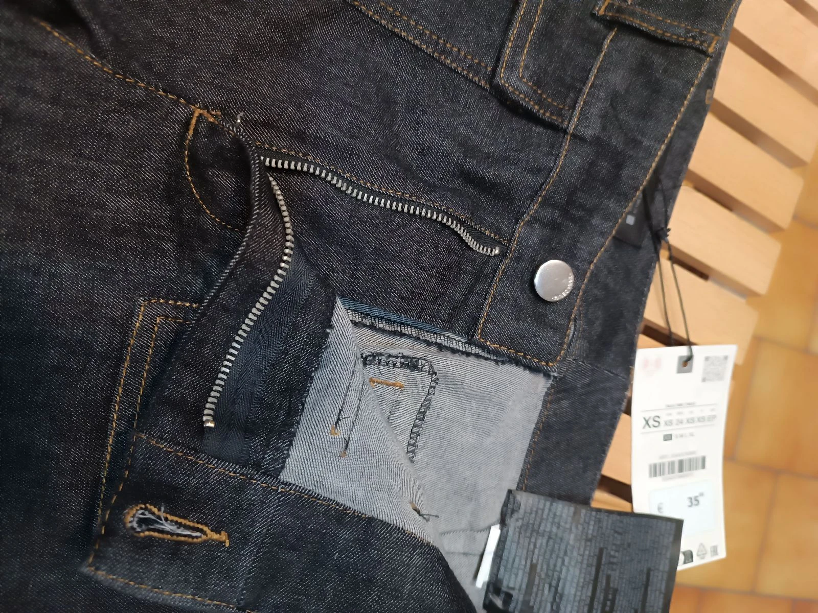 Calça jeans larga / Wide leg crua ZARA - PP – photo 8